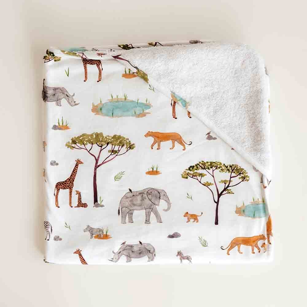 Organic Hooded Towel-Safari