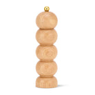 Wooden salt and pepper shaker set on a white background