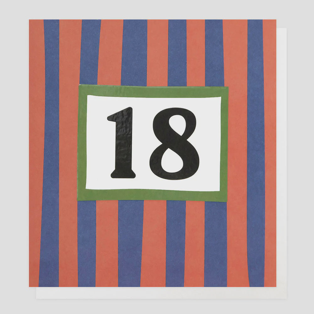 Blue Stripes 18th - Greeting Card