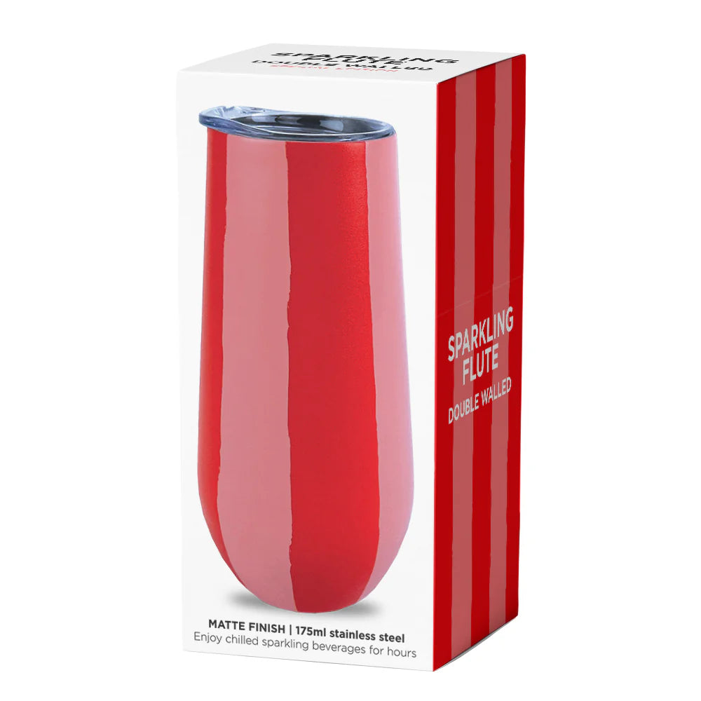SPARKLING FLUTE STAINLESS - RED STRIPE