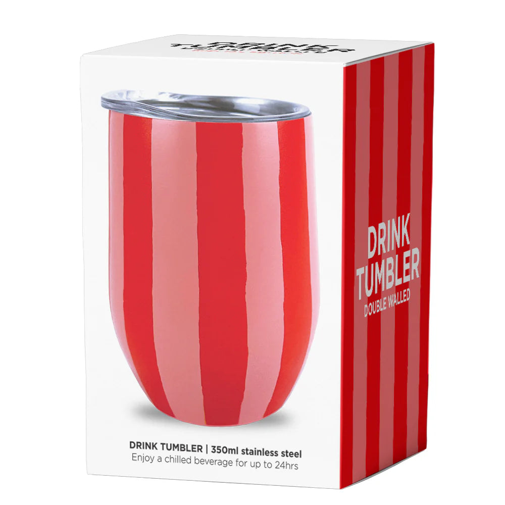 DRINK TUMBLER STAINLESS - RED STRIPE