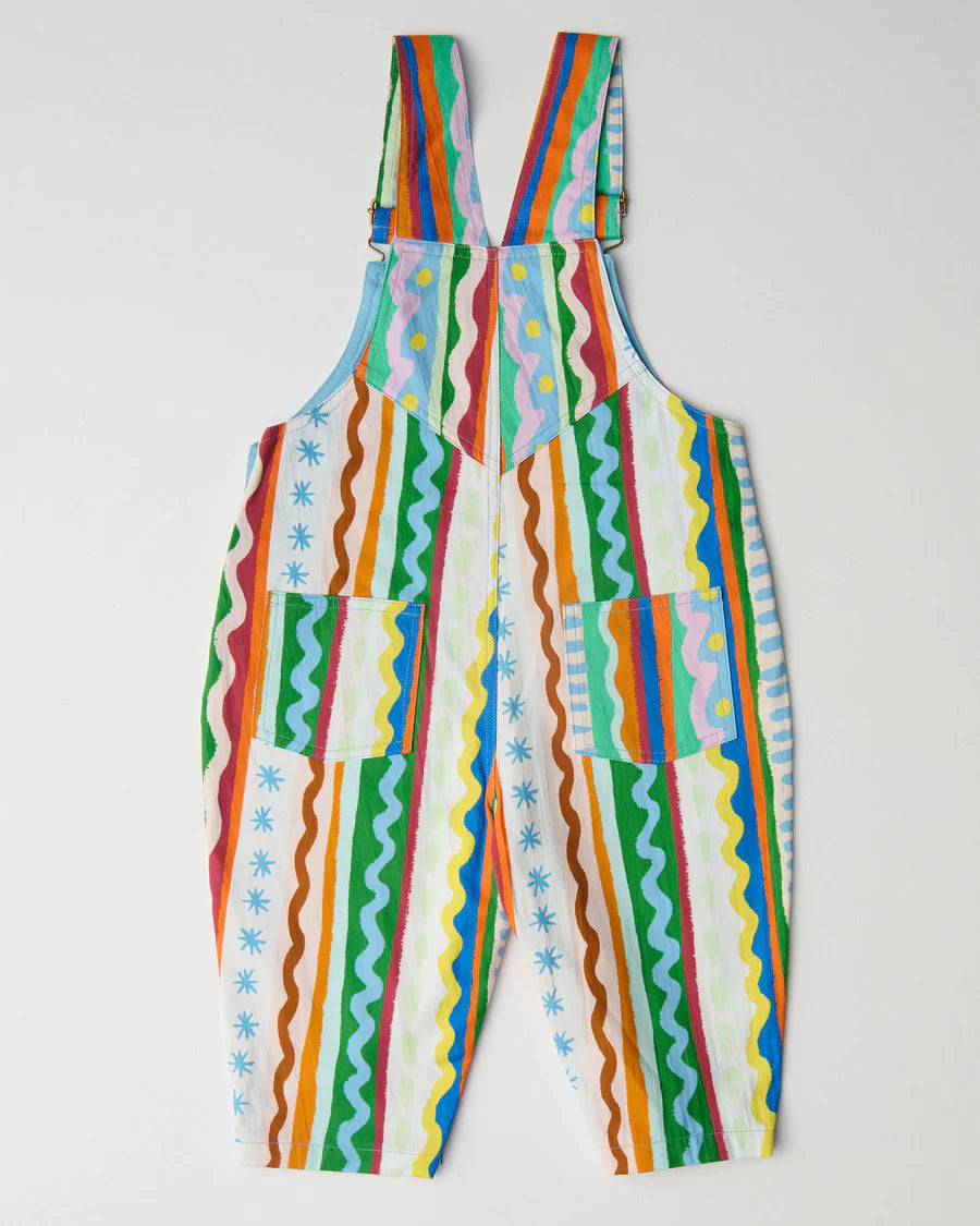 Beach Pattern Cotton Drill Overalls