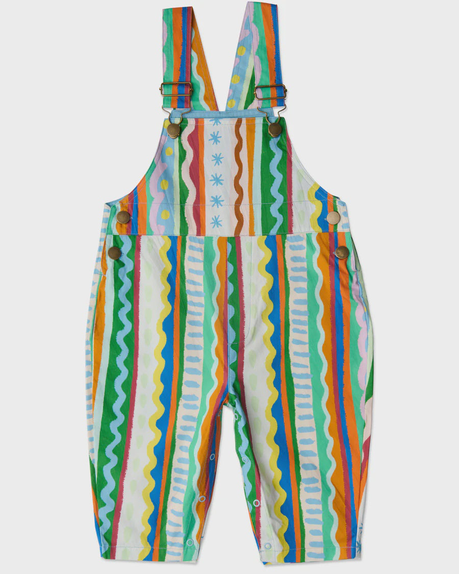 Beach Pattern Cotton Drill Overalls