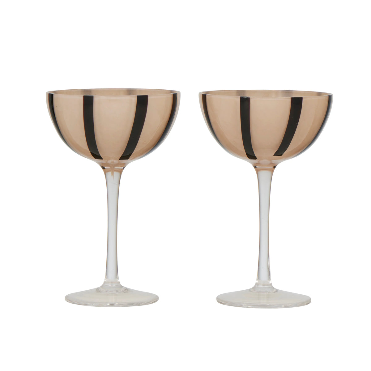 Aperitivo Coupe Glass - Black &amp; Cream