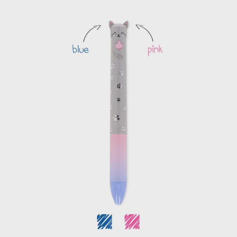 Legami Two-Colour Ballpoint Pen - Click&amp;Clack - Kitty