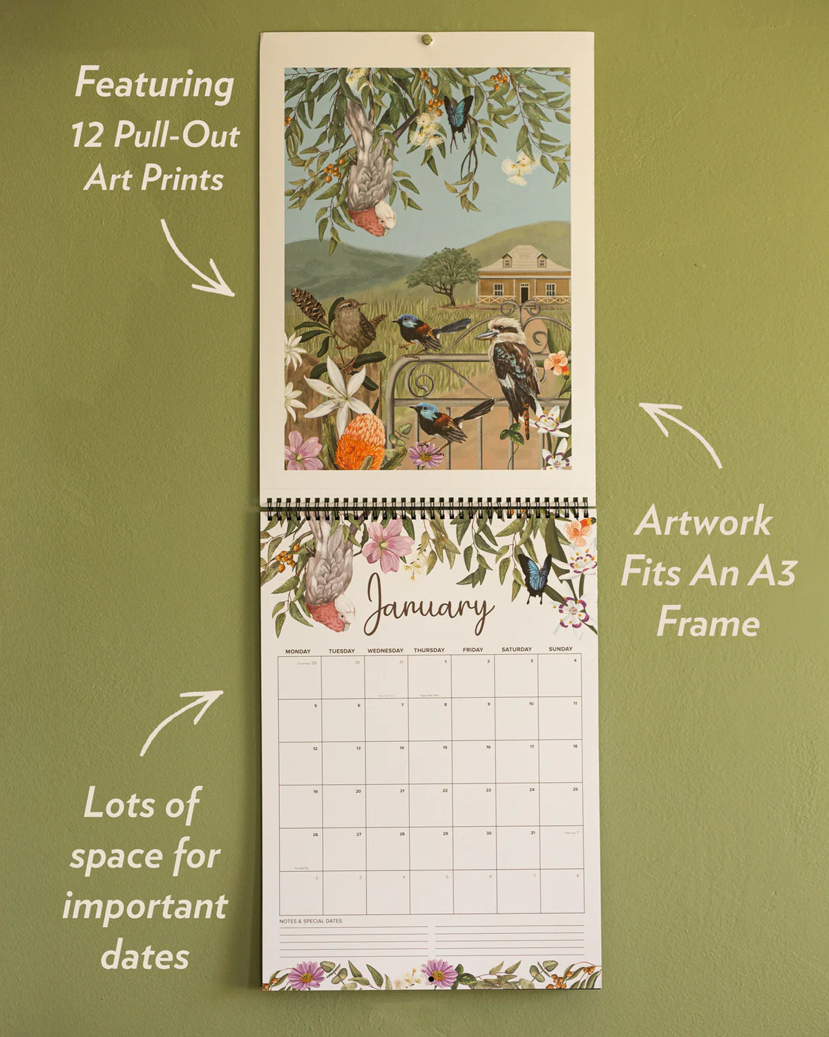 A3 Calendar Gallery Calendar 2026