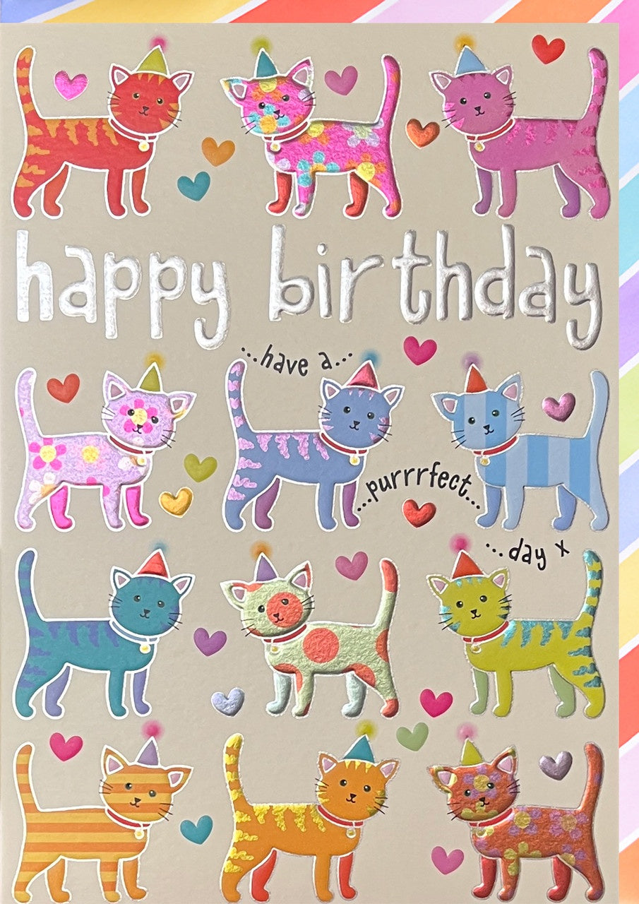 Happy Birthday Happy Cats - Greeting Card