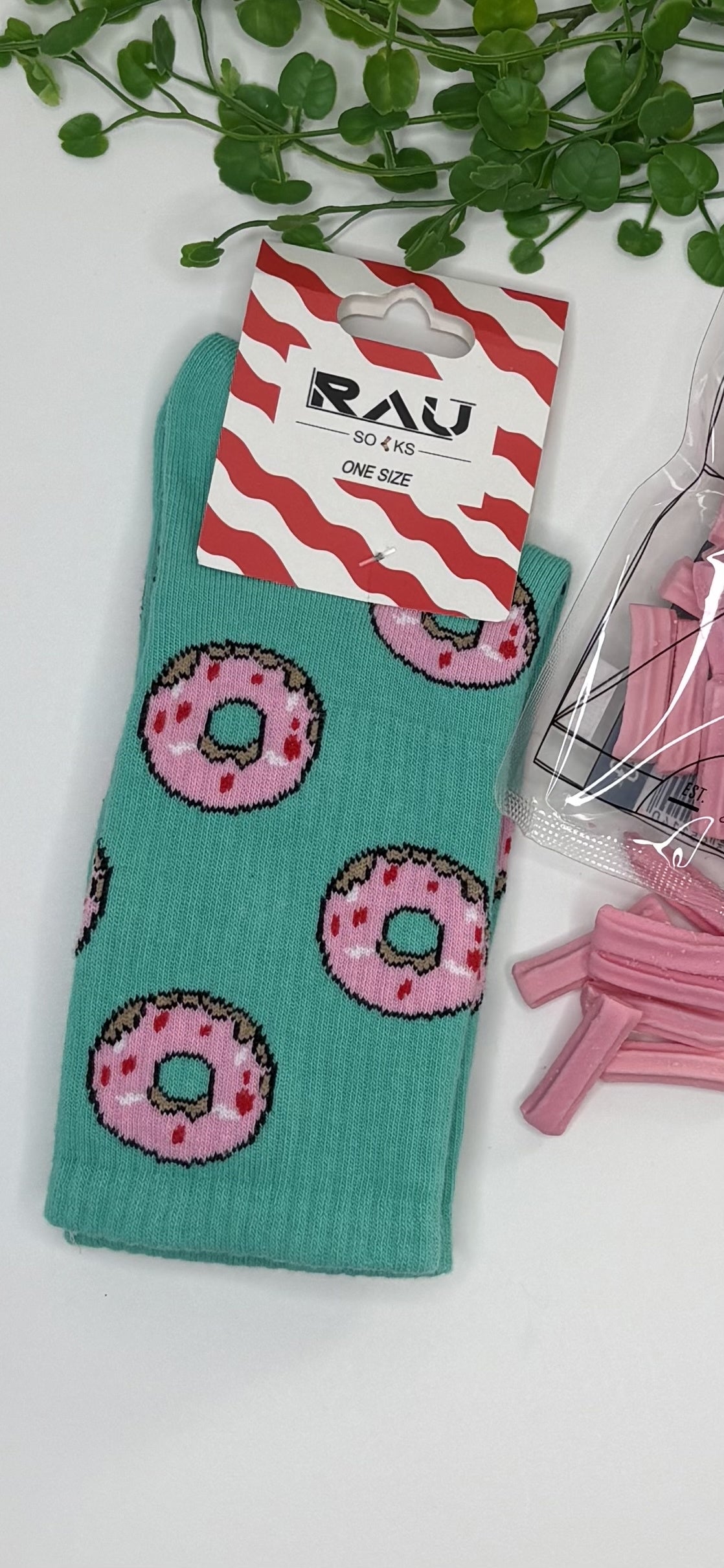 Aqua Donut Socks