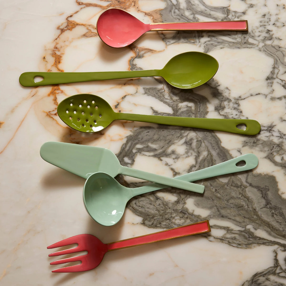 Bonnie &amp; Neil - Enamel Sage Salad Servers