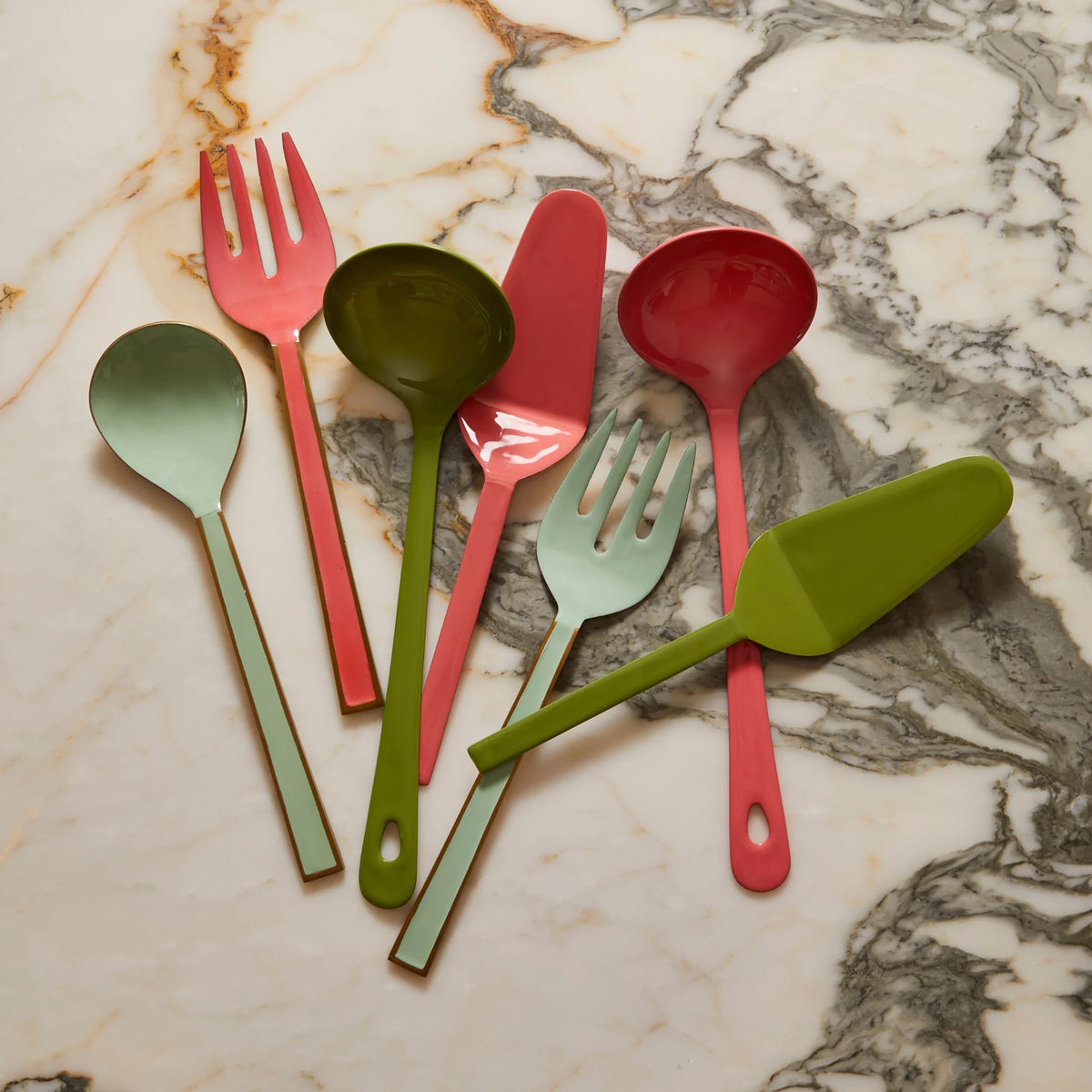 Bonnie &amp; Neil - Enamel Candy Pink Kitchen Utensil Set