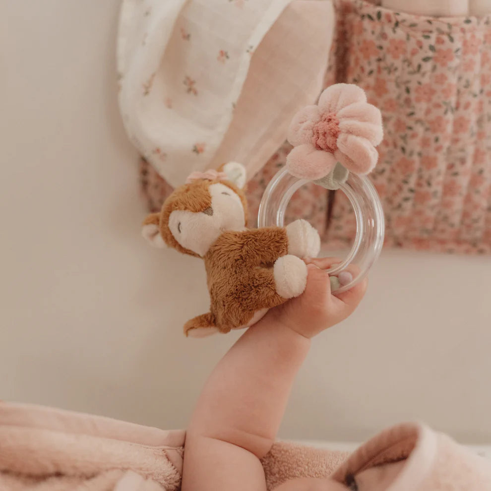 Baby Deer Rattle - Rose Garden