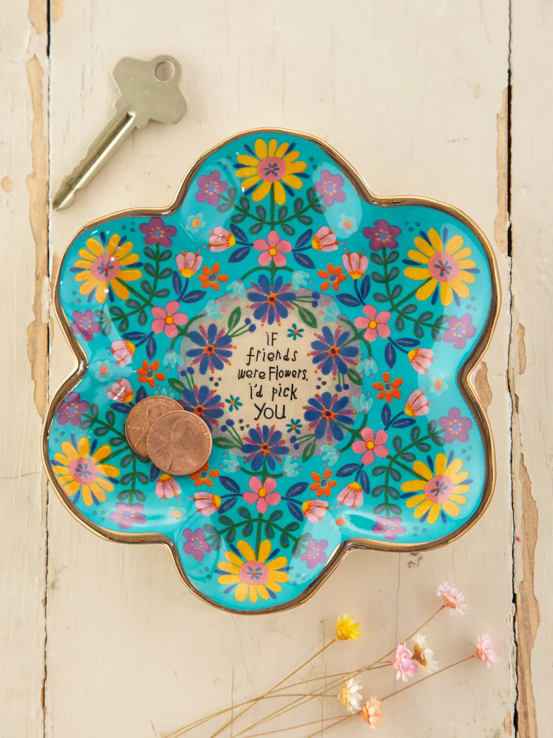 Artsy Trinket Dish - Friends were Flowers