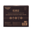 Box of Gentlemen's Hardware Hip Flask Set on a white background