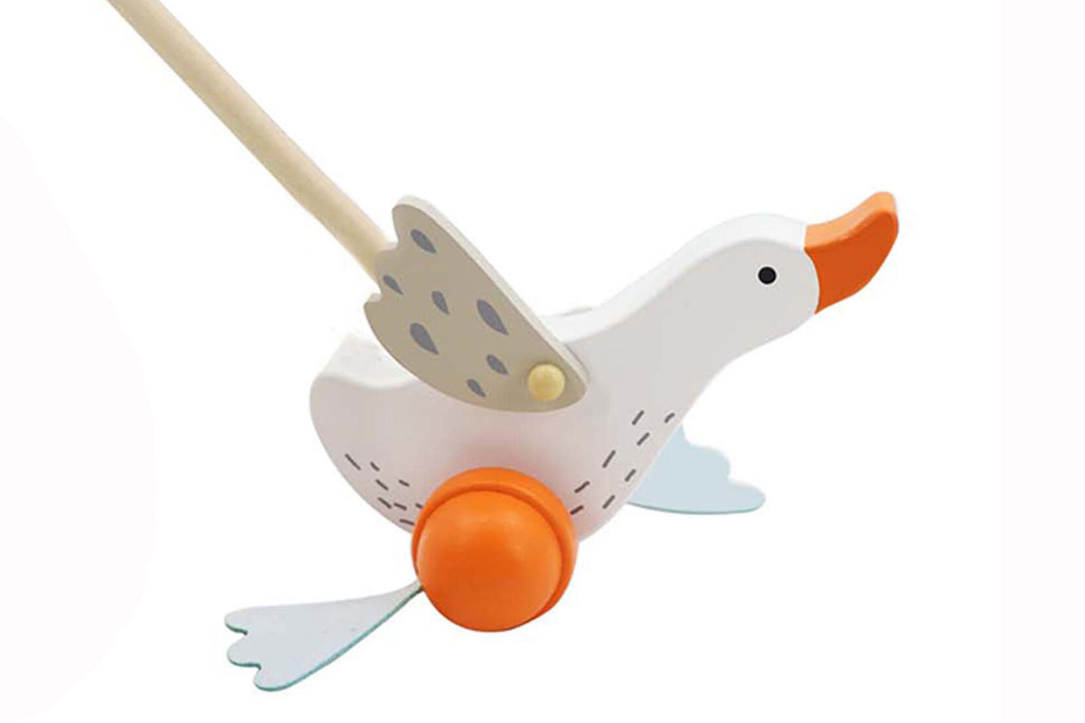 Push Along Toy - White Goose