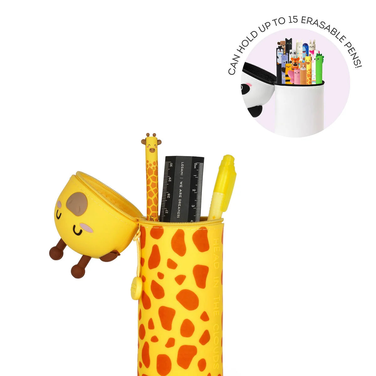 2 in 1 Soft Silicone Pencil Case - Giraffe