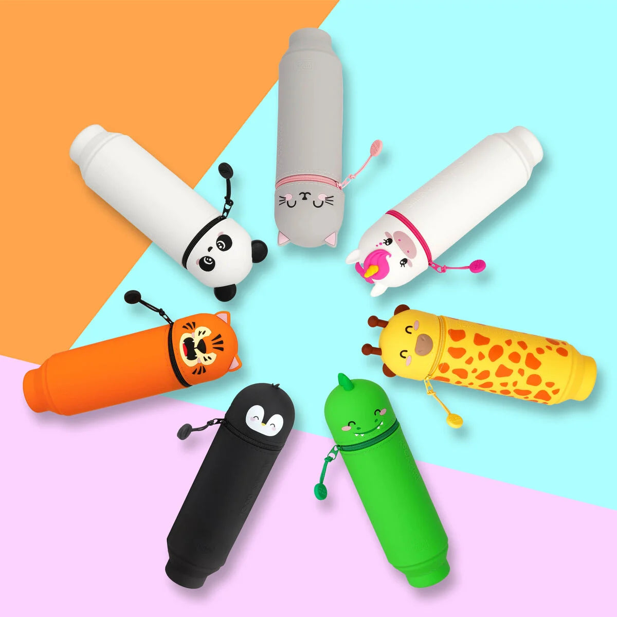 2 in 1 Soft Silicone Pencil Case - Giraffe