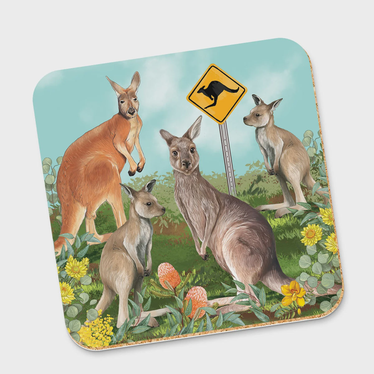 Kangaroos Ahead  - Corky Coaster