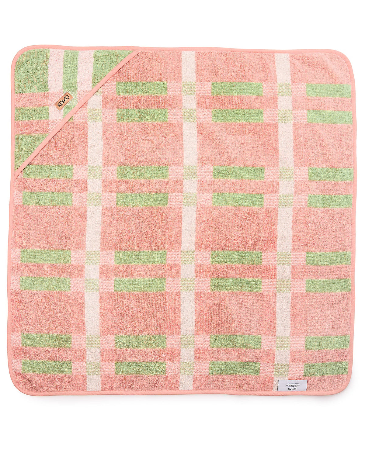 Pistachio Tartan Hooded Baby Towel