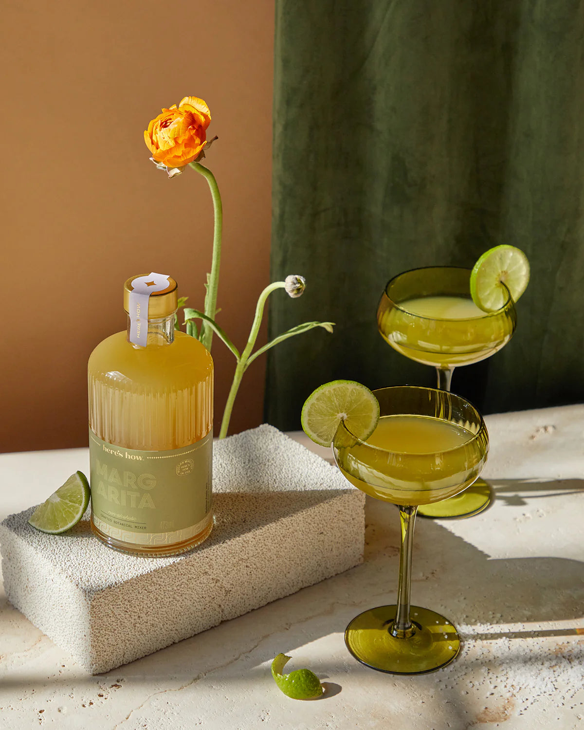 The Lou Coupe Glass - Set of 2 Olive