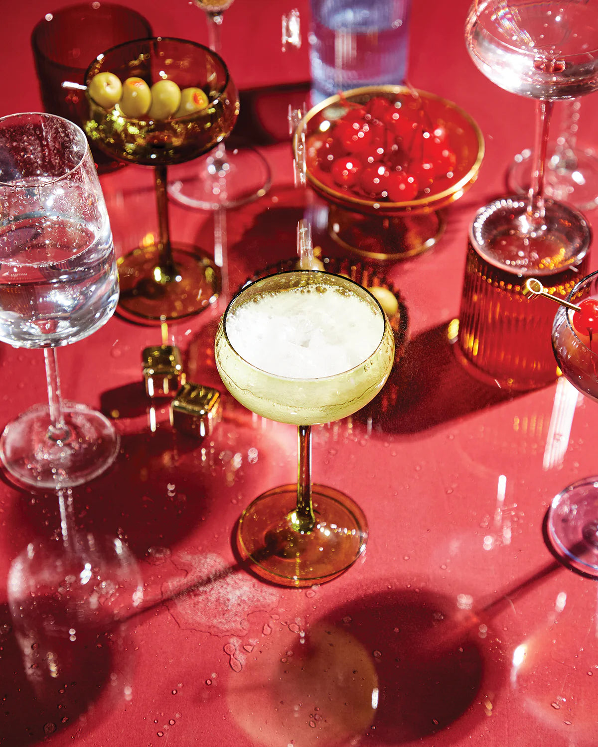 The Lou Coupe Glass - Set of 2 Olive