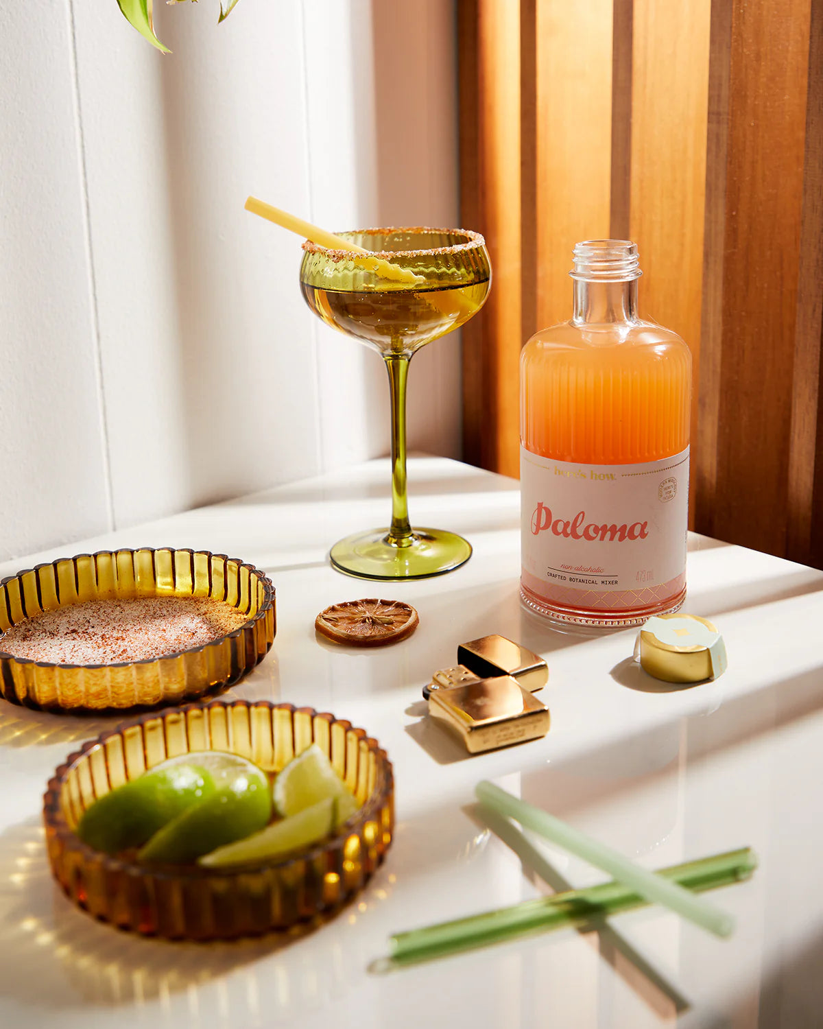 The Lou Coupe Glass - Set of 2 Olive