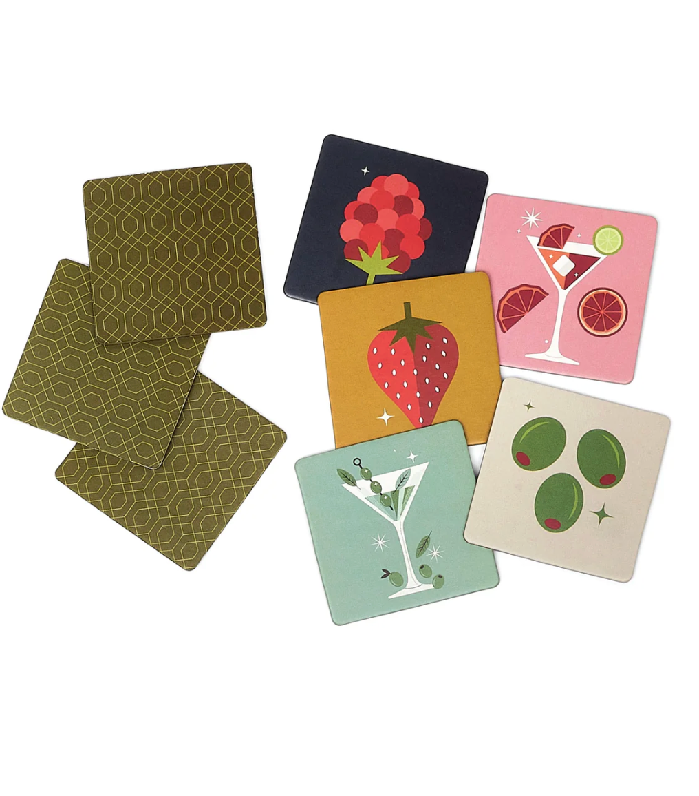 cocktail drinks on cards to play memory game
