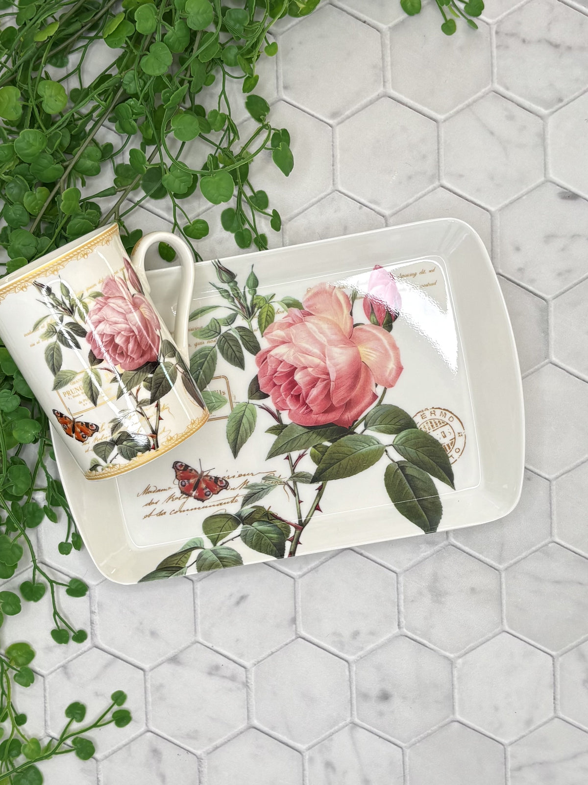 ROSE TRAY MELAMINE