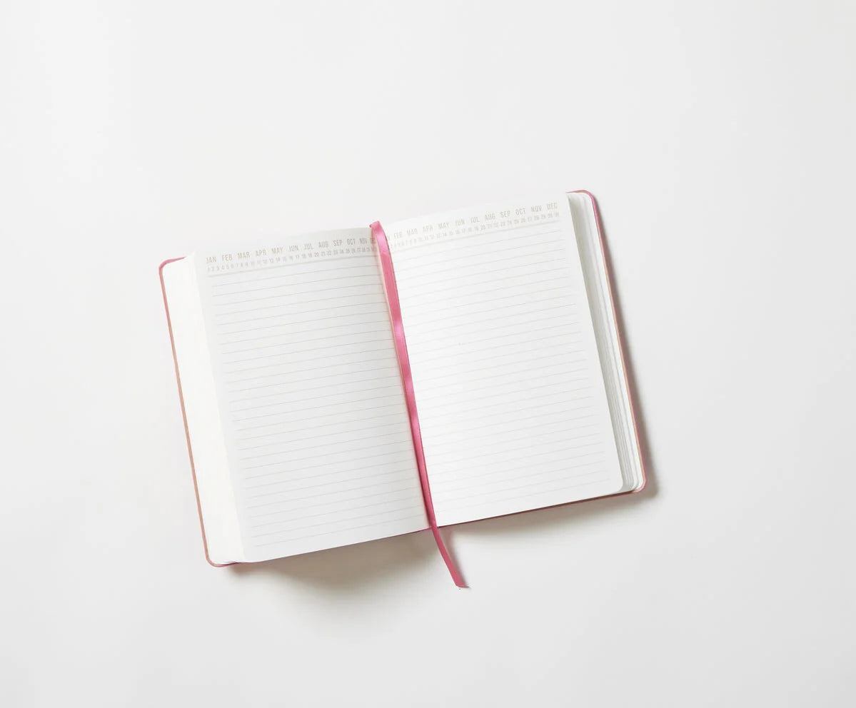 Vegan Leather Pocket Journal - Burgandy &amp; Pink