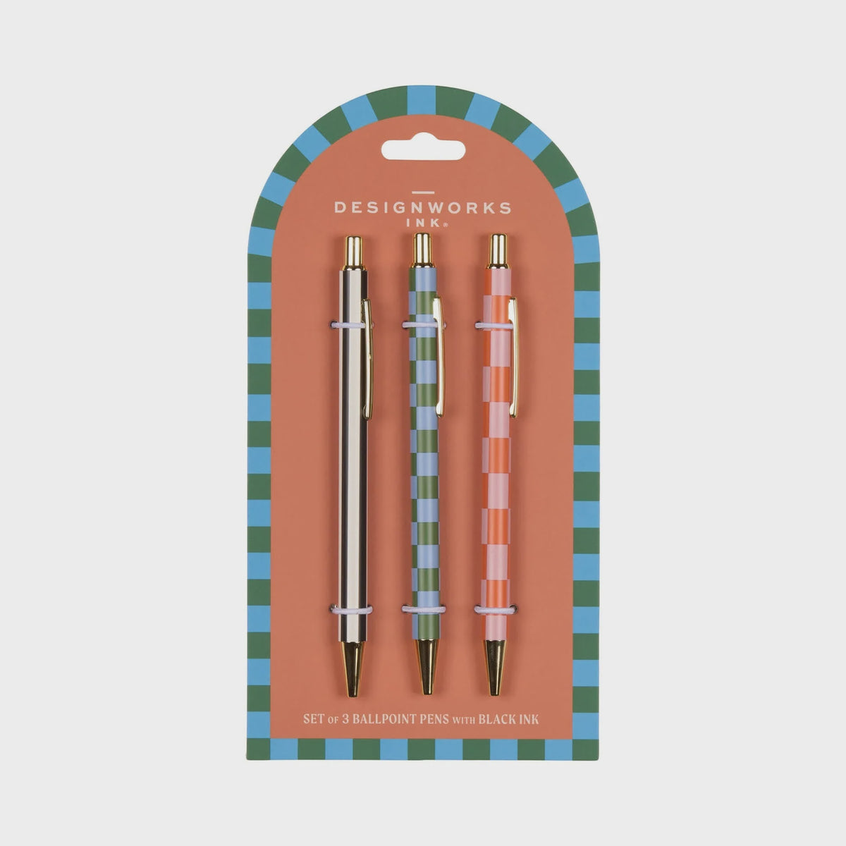 A Dopo Set of 3 Pens - Stripes &amp; Checks