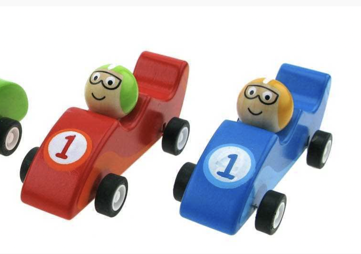 Wooden Pull Back Racing Car