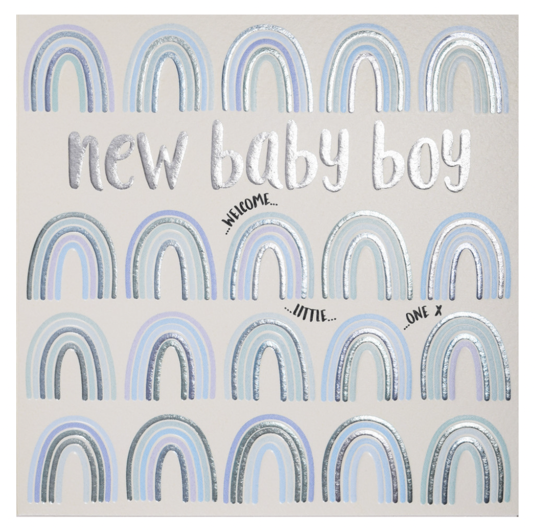 Rainbow Baby Boy - Greeting Card