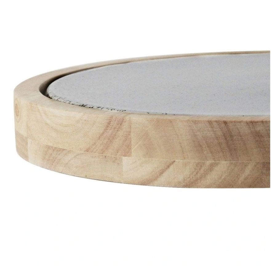SERVING BOARD w/WHITE CERAMIC PLATE &amp; CHEESE KNIVES -  AGAINST THE GRAIN