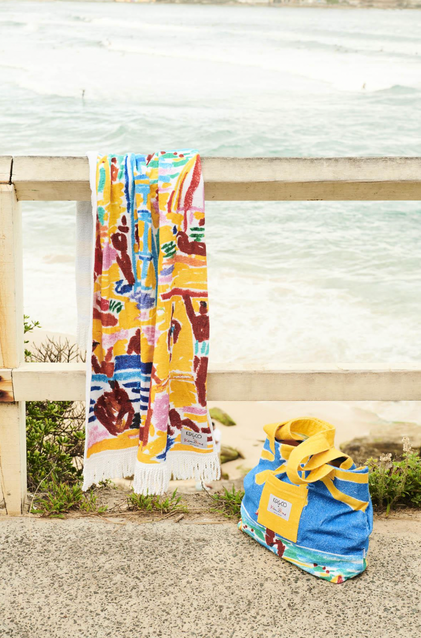 Kip&amp;Co X Ken Done Beach Life Terry Beach Towel