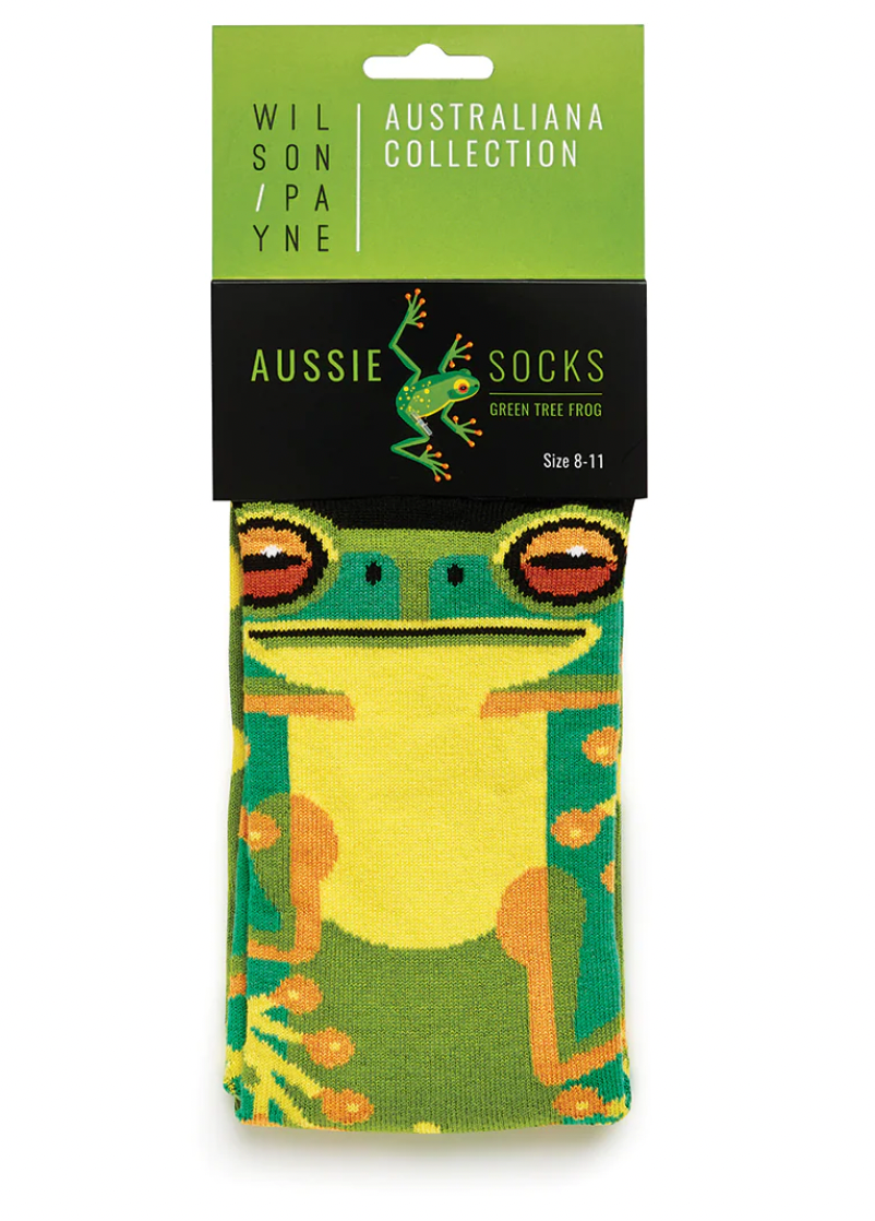 Green Tree Frog - Aussie Socks - Australiana Collection