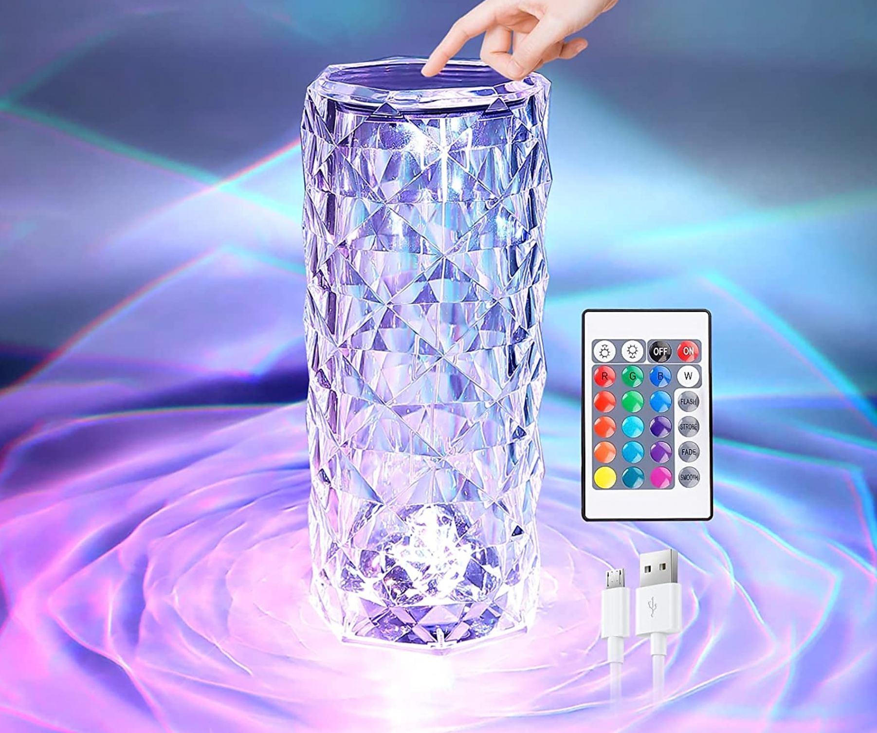 Led Rose Diamond Lamp Colour Changing Lilly cooper