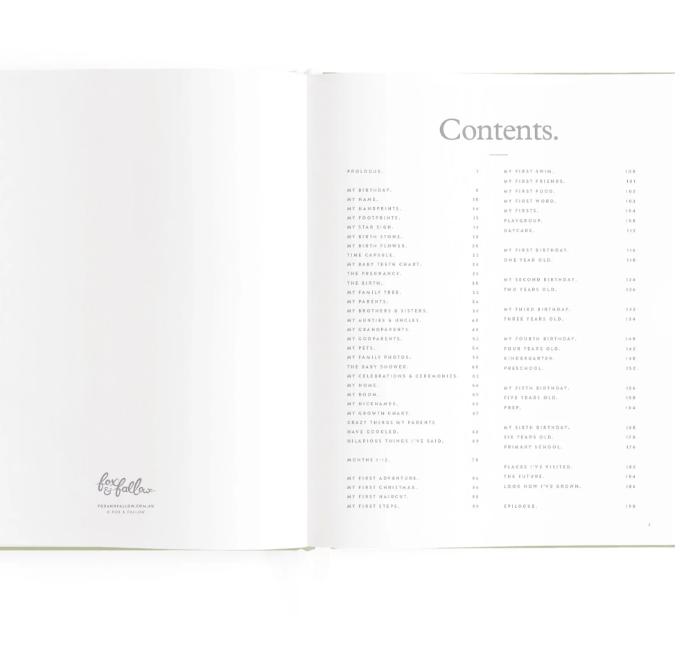 Baby Book - Sage