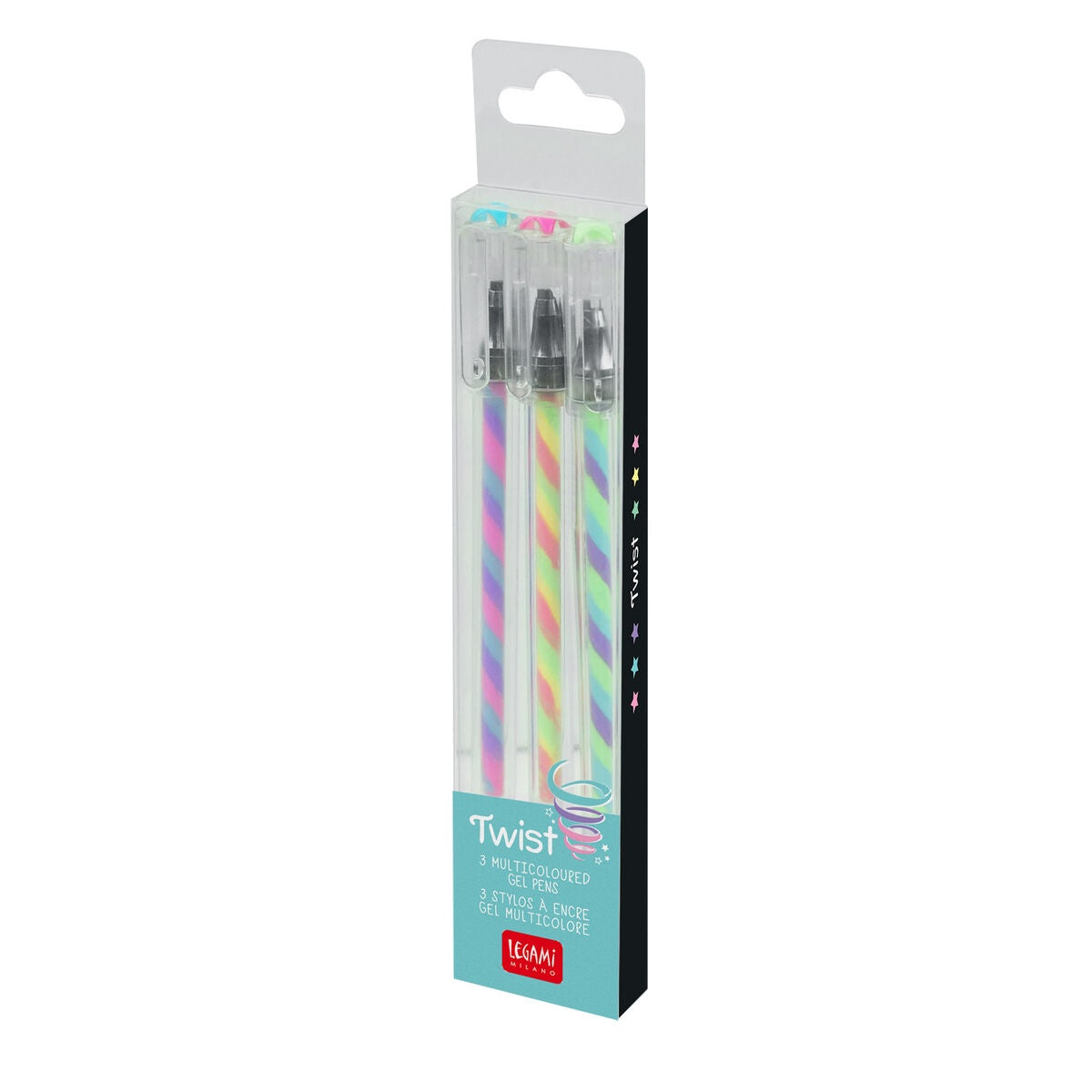 Legami Set of 3 Multicoloured Pens - Twist - Multicolor