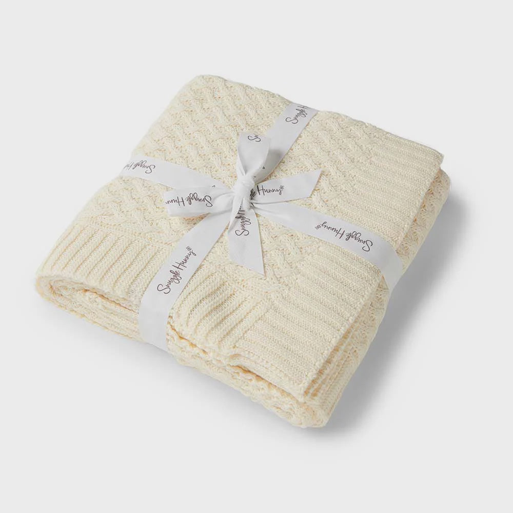 Diamond Knit Baby Blanket - Cream
