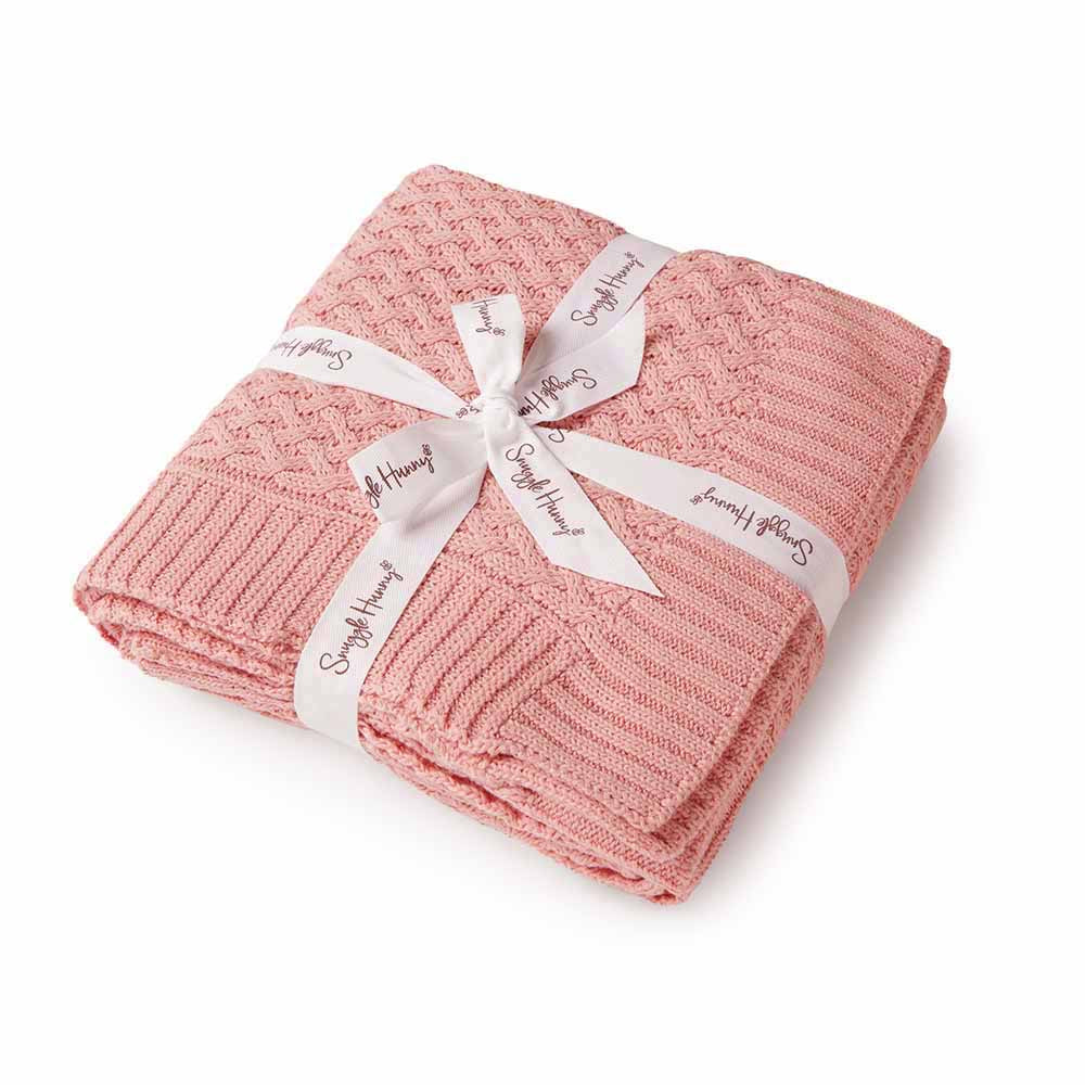Diamond Knit Baby Blanket - Rosa