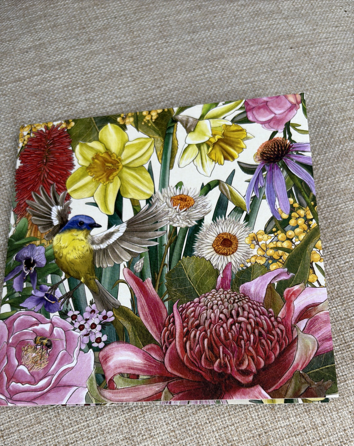 Botanical flowers - greeting card