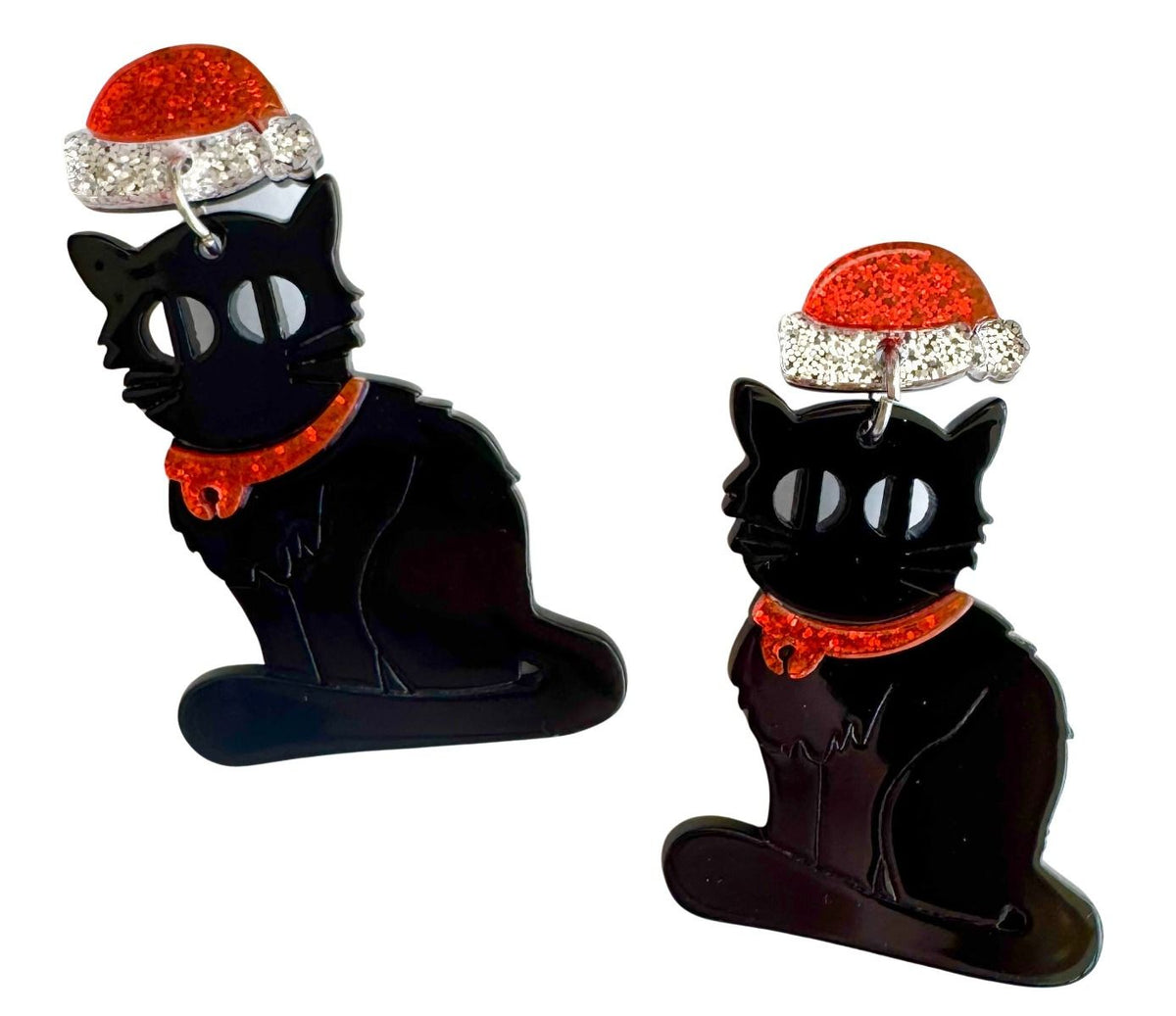 Pop Christmas Cat Earrings