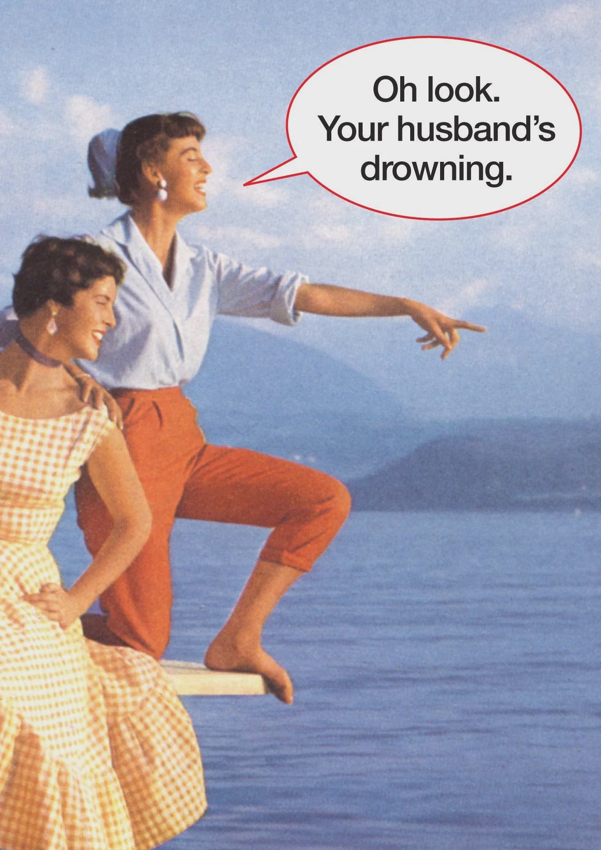 Husbands Drowning - Greeting Card