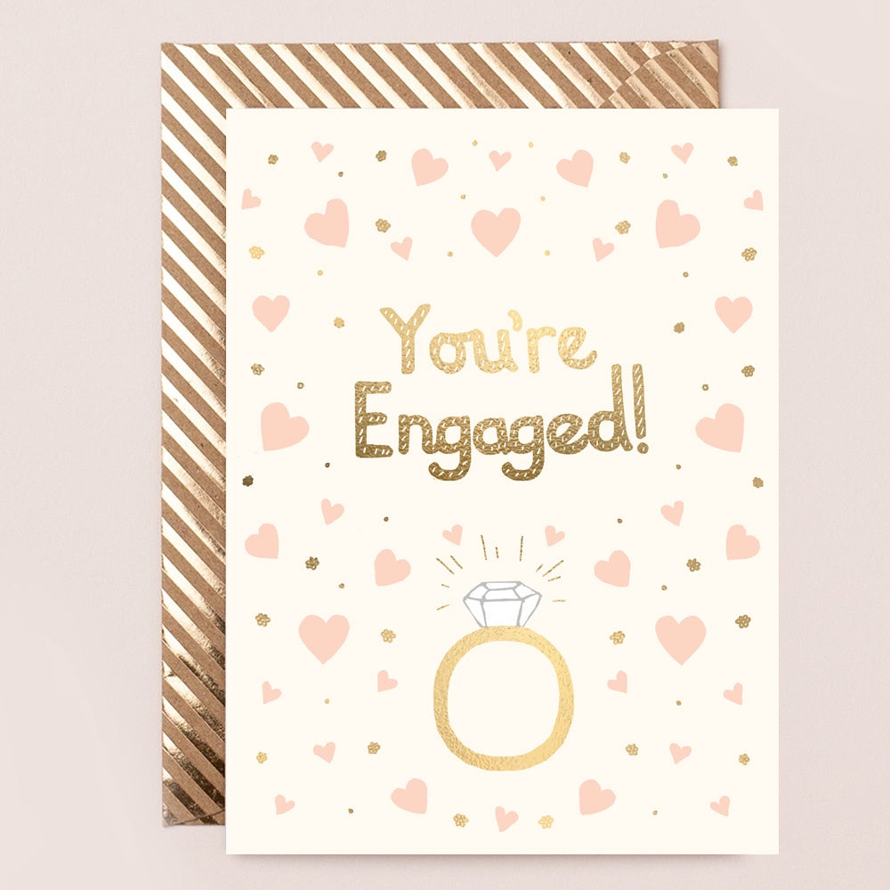 You&#39;re Engaged Gold - Greeting Card