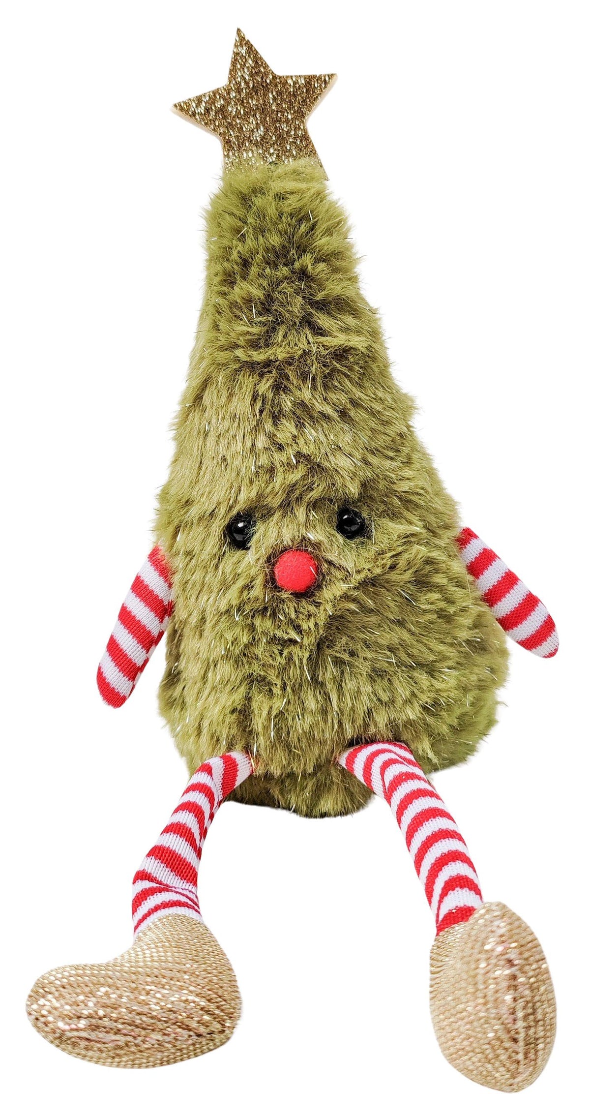 Fluffy Christmas Tree Green Sitting Decoration Medium