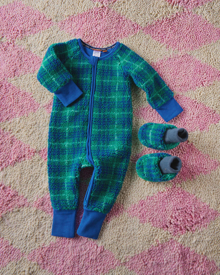 Wilderness Tartan Sherpa Long Sleeve Zip Romper