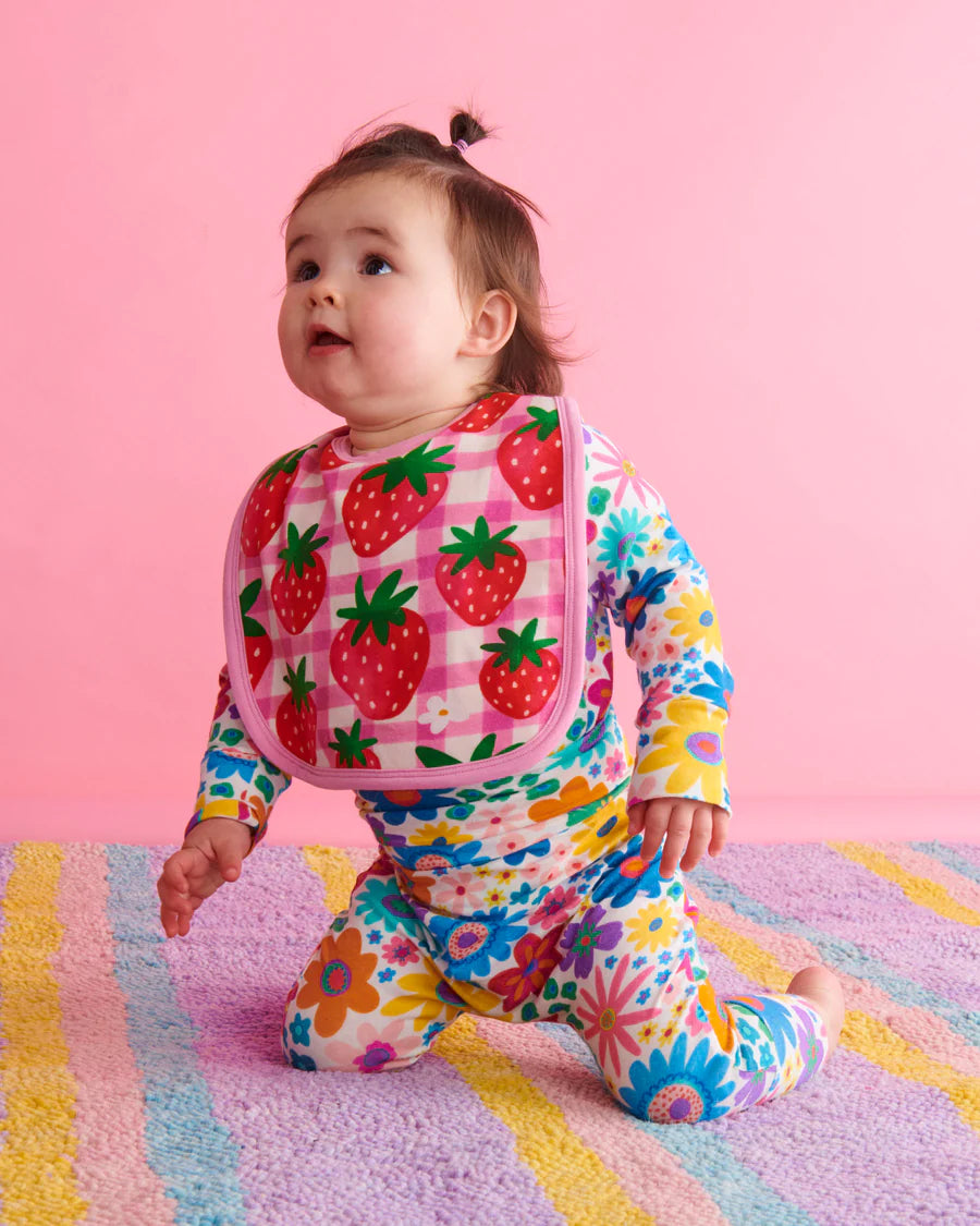 Strawberry Jam Organic Cotton Bib One Size