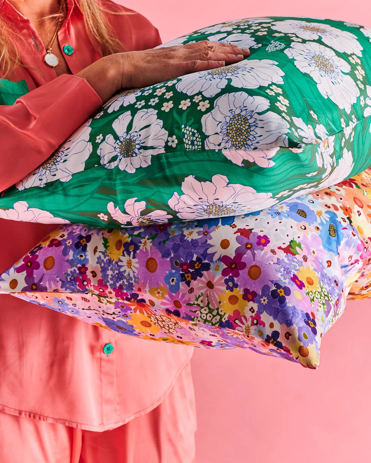 Tumbling Flowers Silk Pillowcase