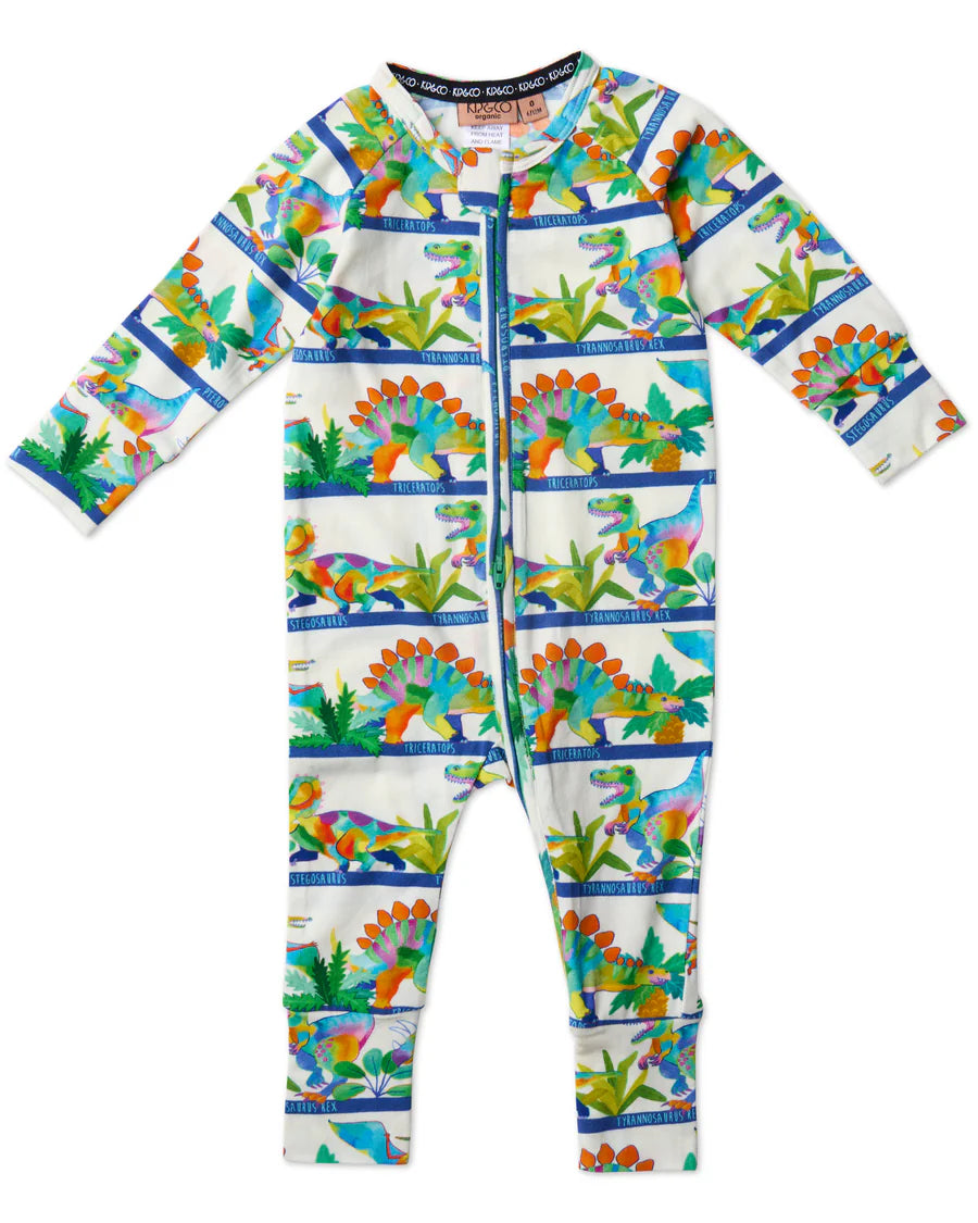 Dino Safari Organic Long Sleeve Romper