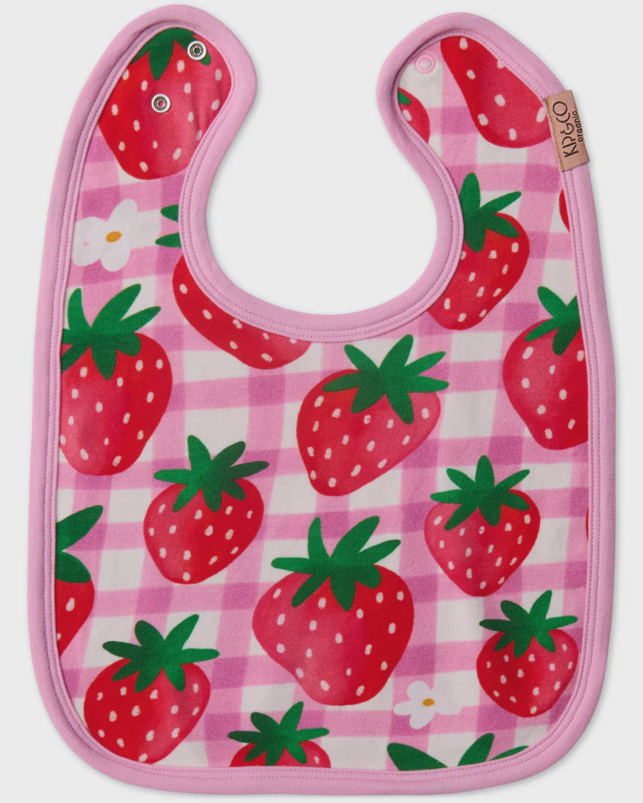 Strawberry Jam Organic Cotton Bib One Size