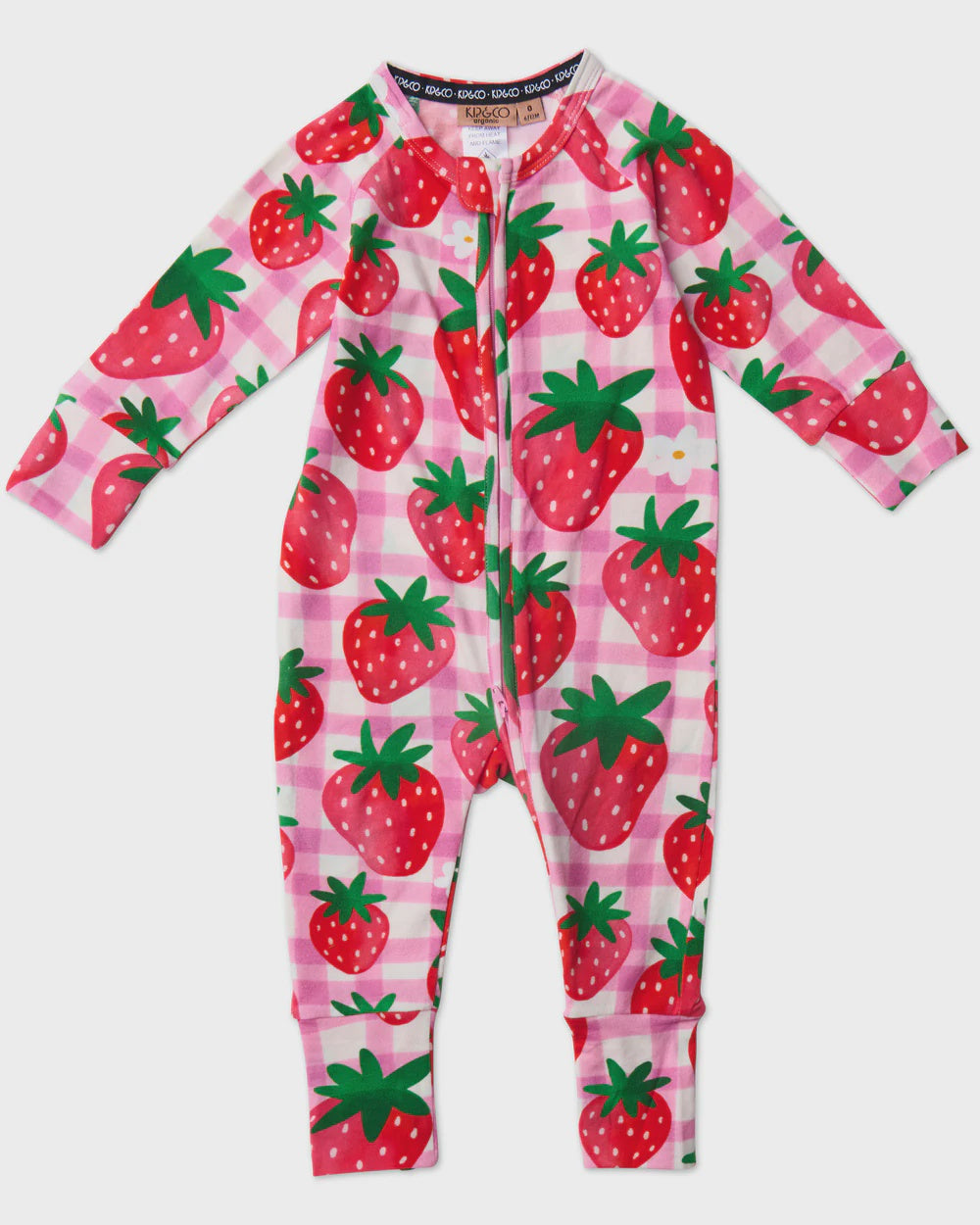 Strawberry Jam Organic Long Sleeve Zip Romper